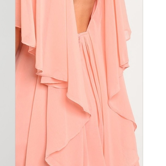 NWT Chiffon Open Back Asymmetrical Goddess Dress - Picture 2 of 3